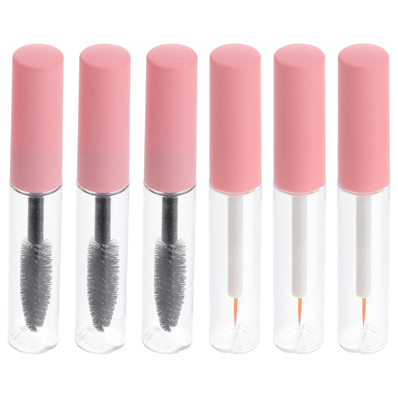 

6pcs Mascara Eyeliner Sticks Lip Gloss Tubes 5ml Clear PET Mascara Container Bottle Refillable Containers Wands