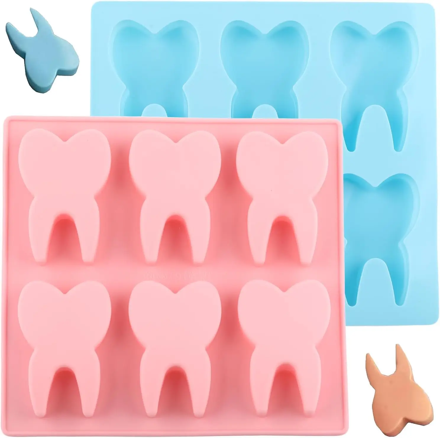 

6 Cavity Tooth Silicone Mold Teeth Shape Ice Cube Tray Fondant Candy Chocolate Mould Baking Tools Cake Decoration Accessories