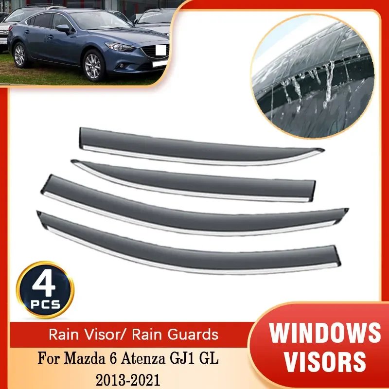 For Mazda 6 Atenza GJ1 GL 2013~2021 Rain Sunshade Car Window Visor Windshield Deflectors Protective Cover Ventilation Accessory