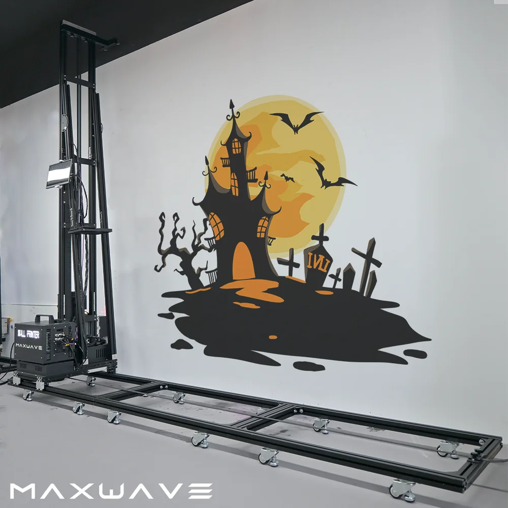 

MAXWAVE 3D Uv Effects Vertical Machine Full Colors Painting with Wall Printhead Wall Decor Printer