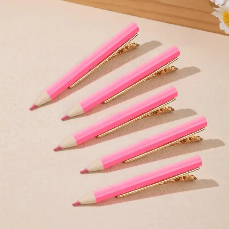 

652F Resin Barrette Haipin Pencil Elegant Side Clip Christmas Hair Clip Barrette