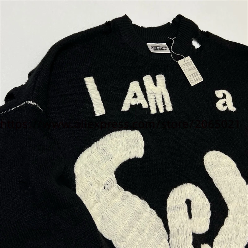 Maglione Black Hole SAINT Pistols Uomo Donna Felpe in maglia girocollo versione superiore 1:1