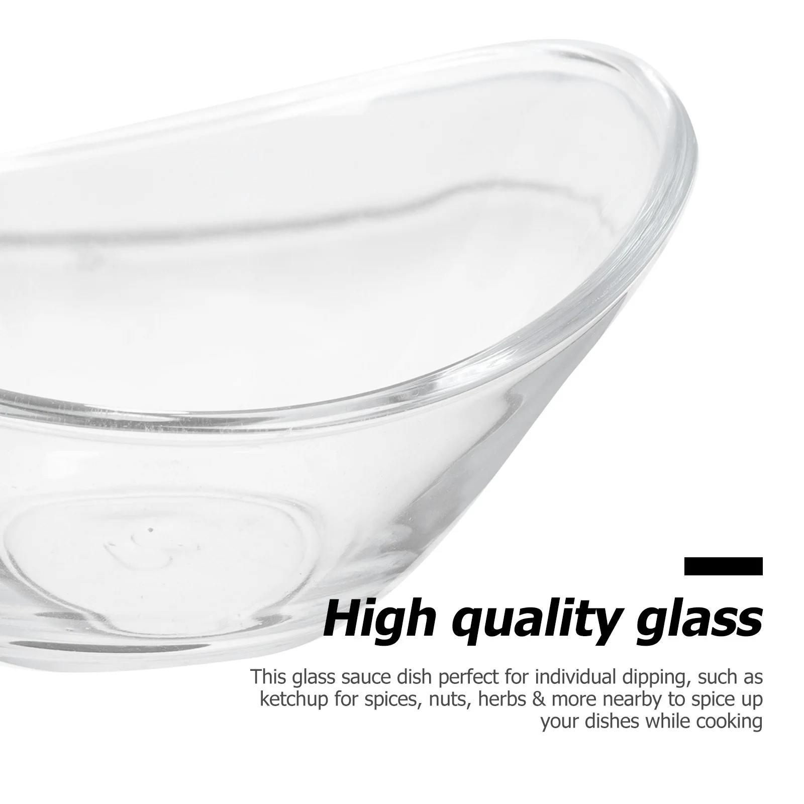 

2Pcs Premium Glass Ingot-Shaped Sauce Dishes Practical for Dipping Sauces Portable and Lightweight Practical Sauce Dishes