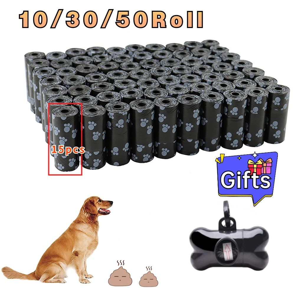 10/50Roll Dog Poop Bags Outdoor Home Eco Pet Waste Bag with Breakpoint Design Pet Clean Pick Up Tools Pet Supplies Accessories