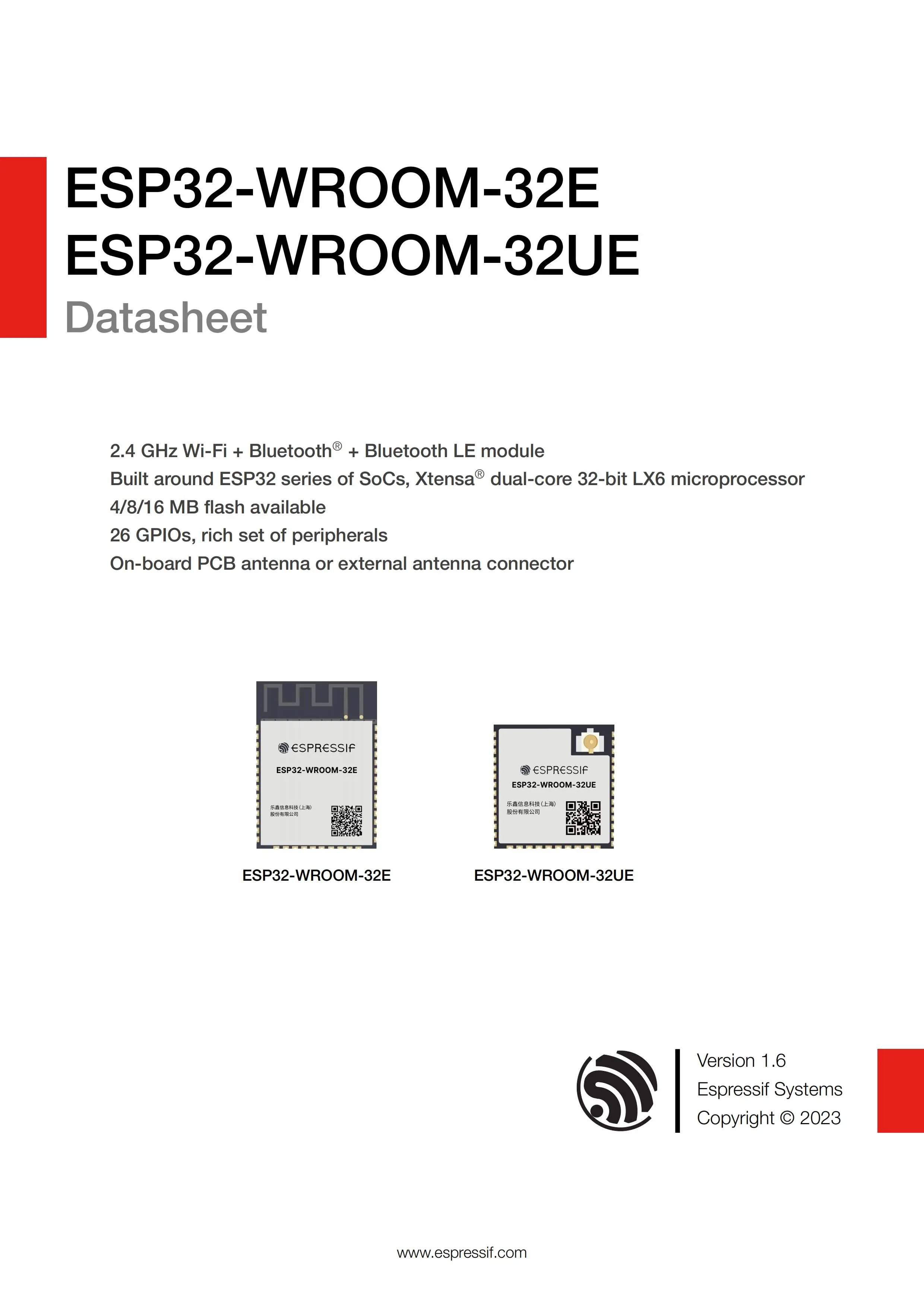 Modul ESP32-WROOM-32E-N16R2/n4r2 – Detail 1