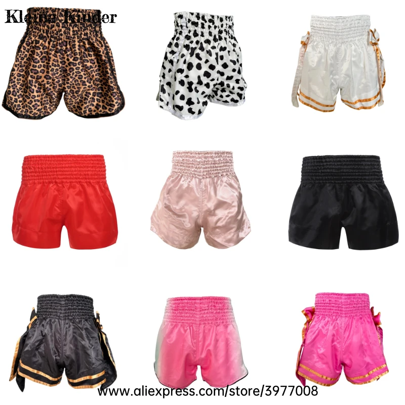 Pantalones cortos Muay Thai, pantalones de boxeo lisos para hombres, mujeres, niños, entrenamiento, culturismo, gimnasio, pantalones cortos de entrenamiento deportivo, pantalones de lucha Kickboxing