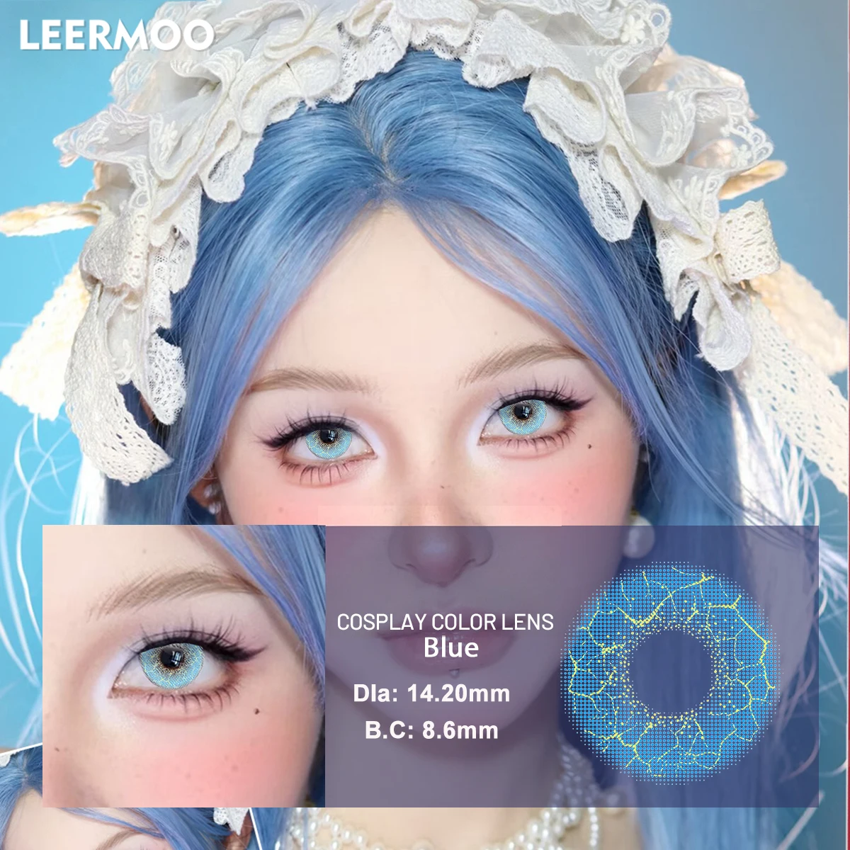 Visuashow Anime Farbige Kontaktlinsen für Party-Cosplay 1 Paar Weiche Farblinsen Halbjährlich Austauschbar für Kleine Pupillen – Detail 2