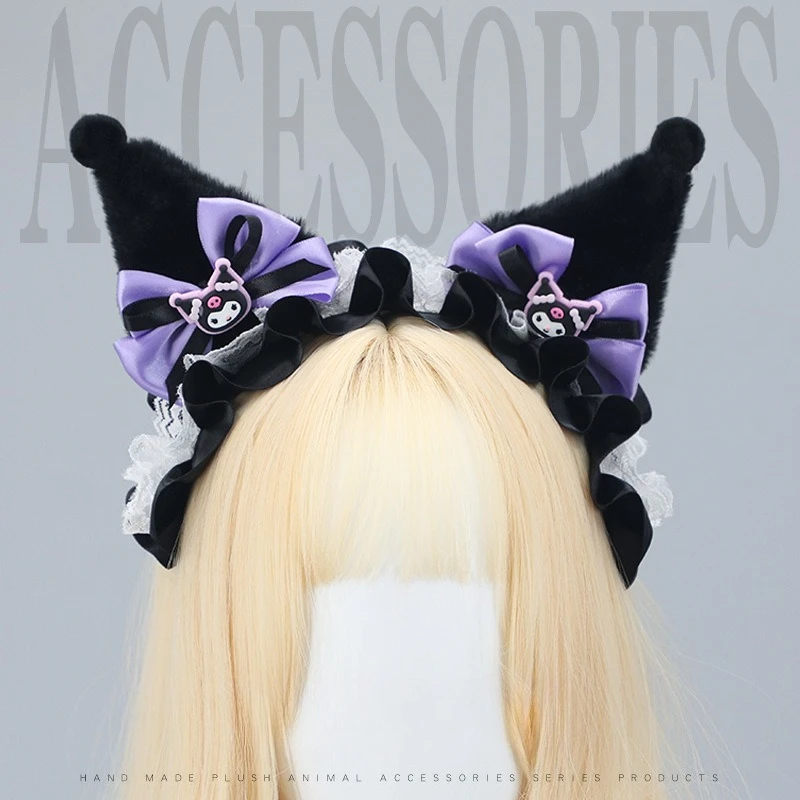 

Miniso simulated plush ears hair accessories lolita headdress comic exhibition props cute Kulomi hairband cosplay