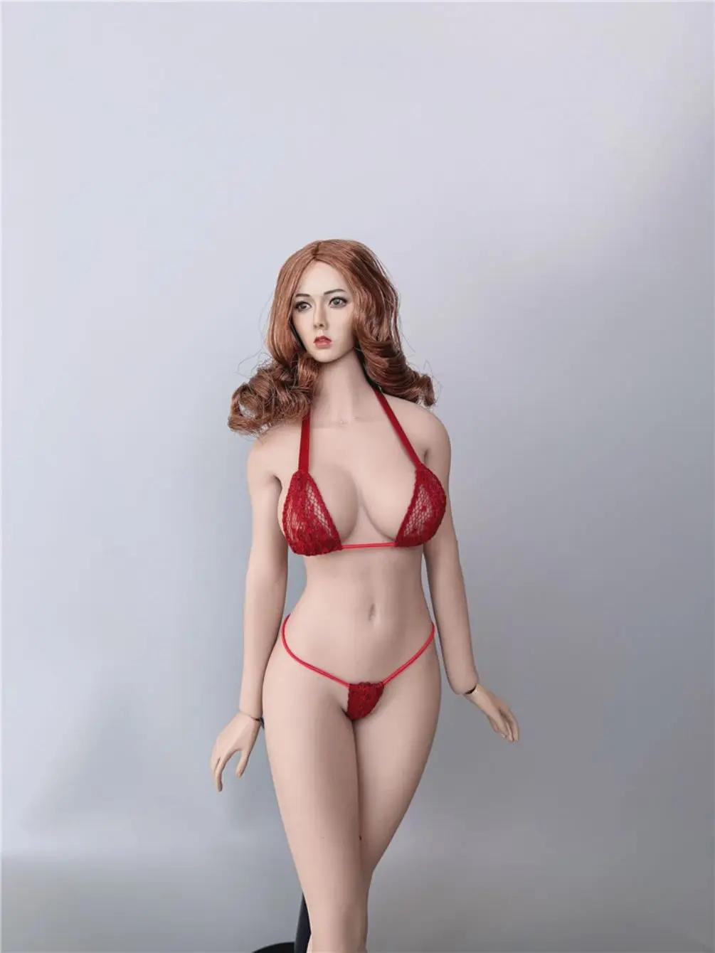 Set bikini femminile in pizzo in scala 1/6, accessori di abbigliamento, modello adatto per bambole con corpo di figura d'azione con seno medio/grande da 12 pollici