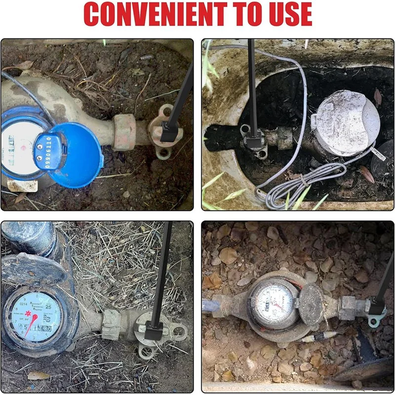 AT05-Water Meter Key With 4-Way Utility Key Water Shut Off Tool Valve Shutoff Key Tool For Main Water Meter