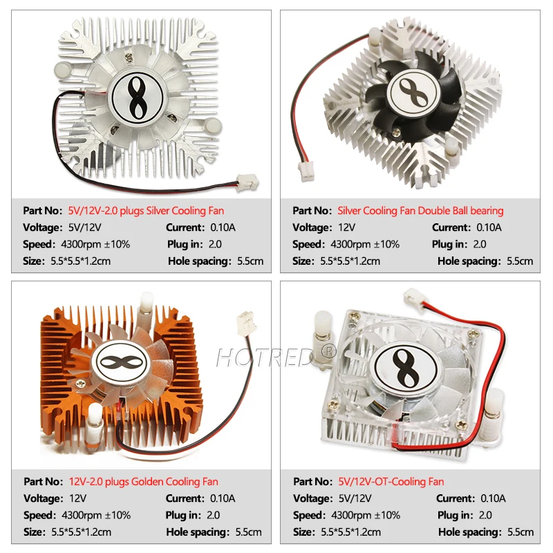 Aluminum LED Heatsink Cooling With Fan 5V 12V Radiator Cooler Heat Sink For 3W 5W 10W Electronic Chip IC LED computer Thermal