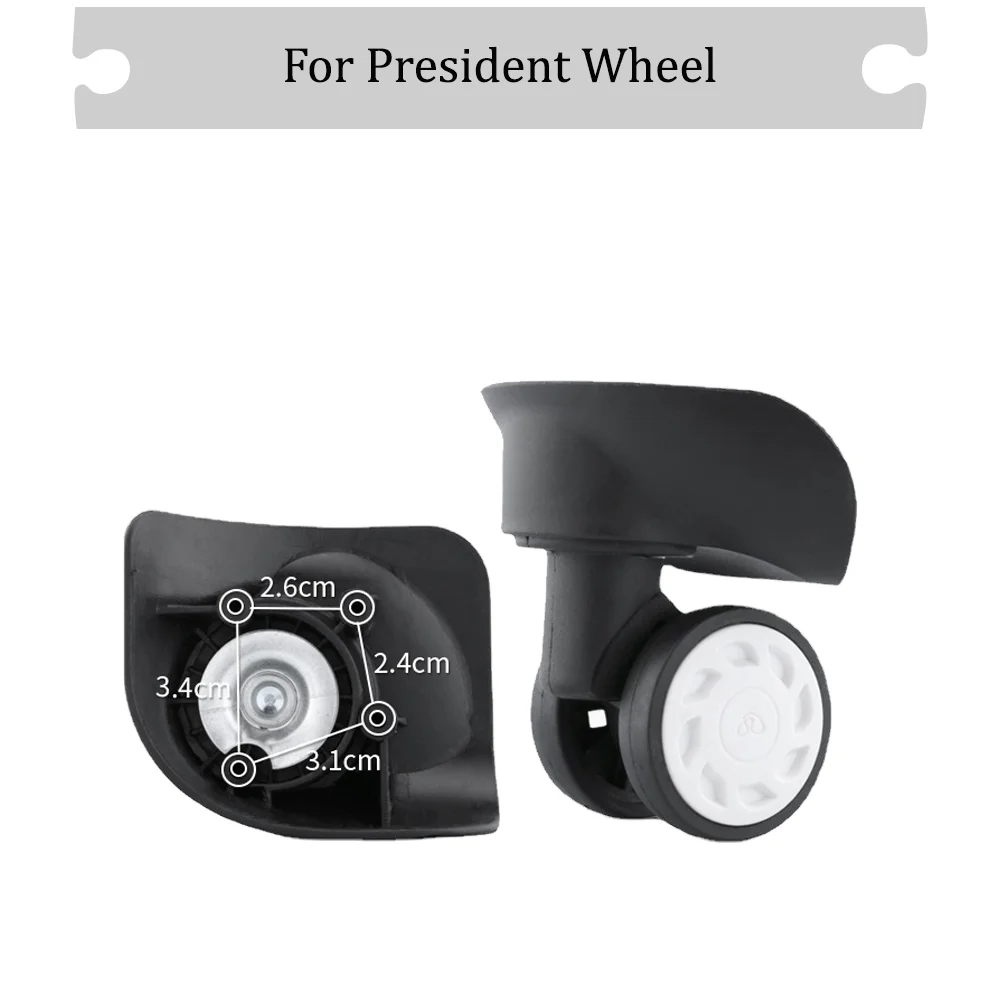 For President W325 Luggage Accessory Universal Wheel Trolley Box Replacement Wheel Silent And Wear-Resistant Luggage Wheel