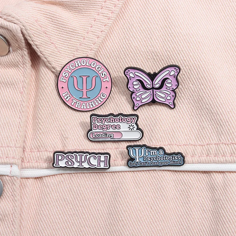 Psychology Mental Health Enamel Pin Custom Social Anxiety Don't Overthink Brooches Backpack Lapel Badge Jewelry Accessories