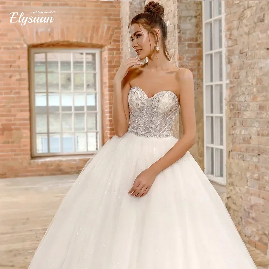 

Роскошные свадебные платья по индивидуальному заказу, бальное платье, милое тюлевое свадебное платье с бисером, арабское платье в Дубае, Vestido De Noiva