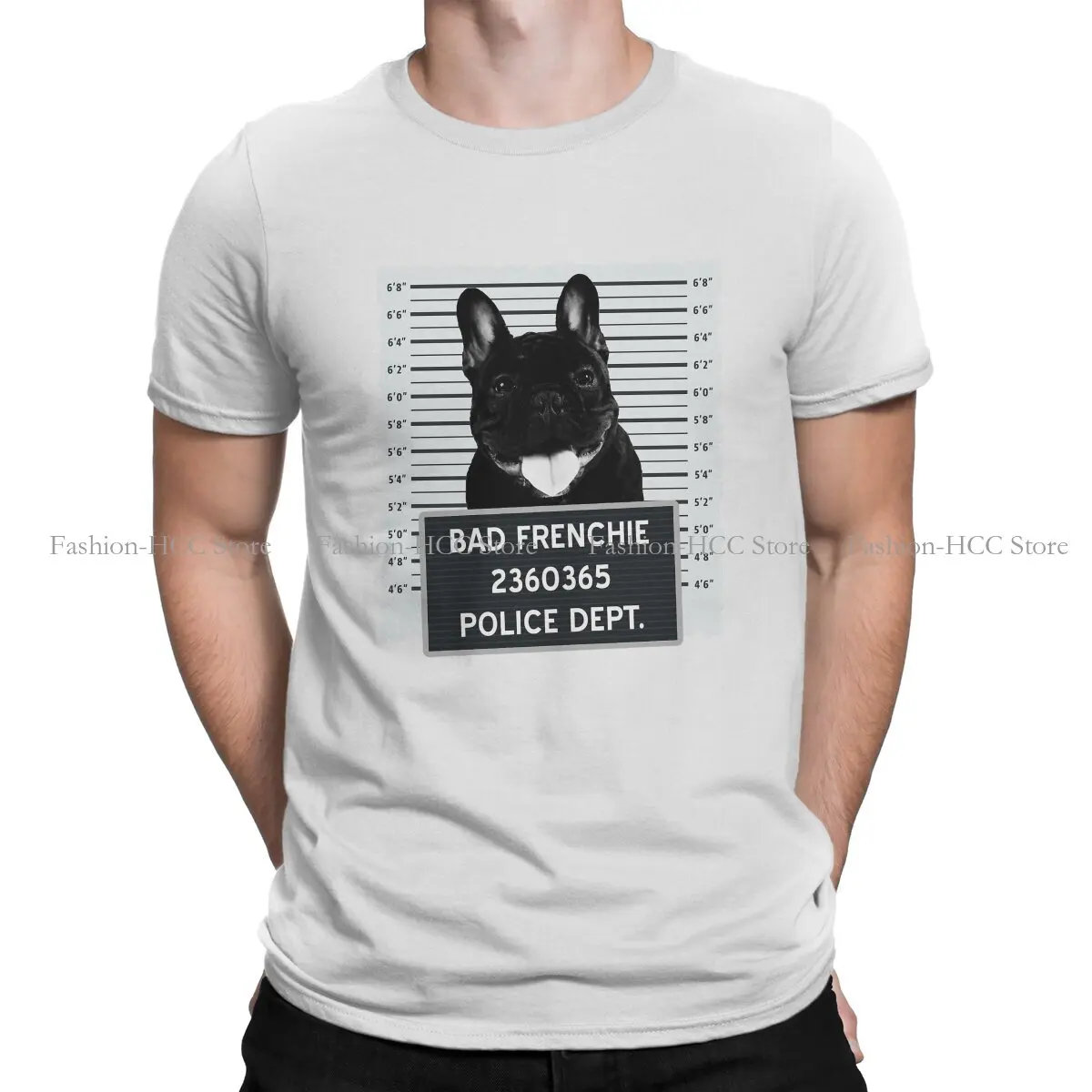 French Bulldog Pet Dog Lover Polyester TShirt for Men Frenchie Dog Lover Mug Shot Basic Casual Tee T Shirt Novelty Trendy