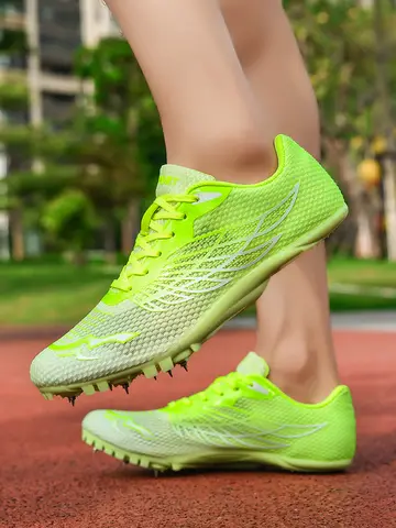กลางแจ้งผู้ชายผู้หญิง Track & Field รองเท้าวิ่งการแข่งขันระดับมืออาชีพเล็บรองเท้าผ้าใบ Anti-SLIP นักเรียนรองเท้า