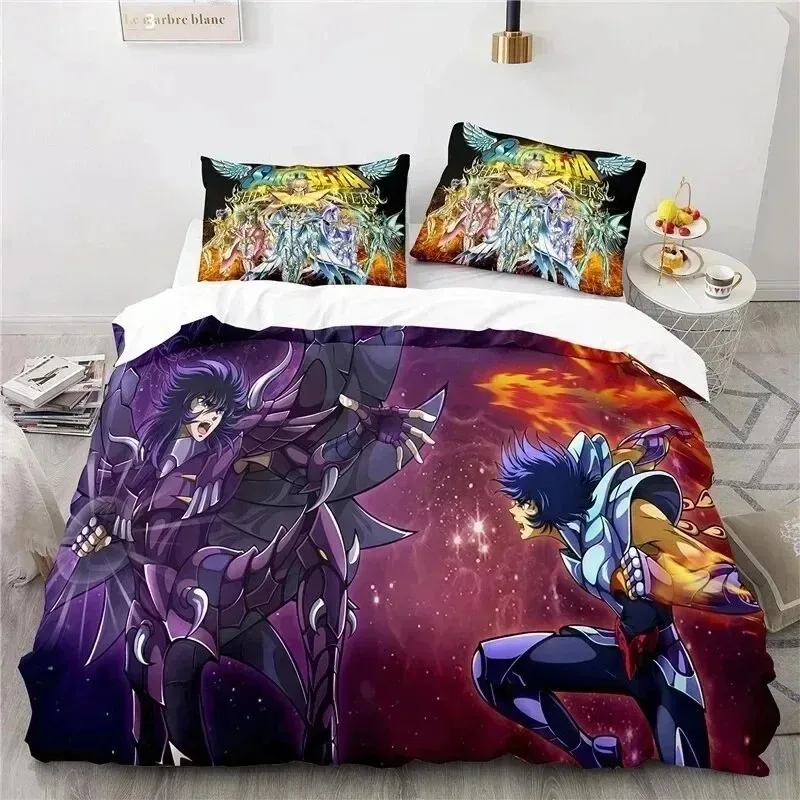

Anime Saint Seiya LOST CANVAS Bedding Set 3D Printed Suitable for Bedroom Duvet Cover Set With Pillowcases Kids Home Textile