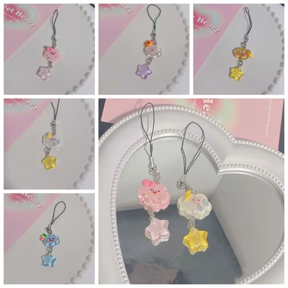 Star Starry Clouds Cell Phone Rope Korean Style Resin Resin Clouds Phone Chains Candy Color Sweet Girls