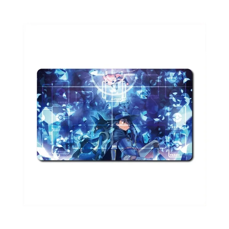 Pokemon Ash Ketchum Rosa Iris Zoroark Classic Series Cards Pad Rubber Collection Card Dueling Mat Gift Greninja Game Characters