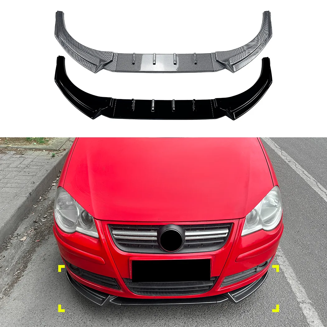 

Front Bumper Lip Spoiler Splitter Diffuser Tuning For Volkswagen VW Polo MK4 9N 2005-2008 Lower Splitter Blade Protector Bodykit