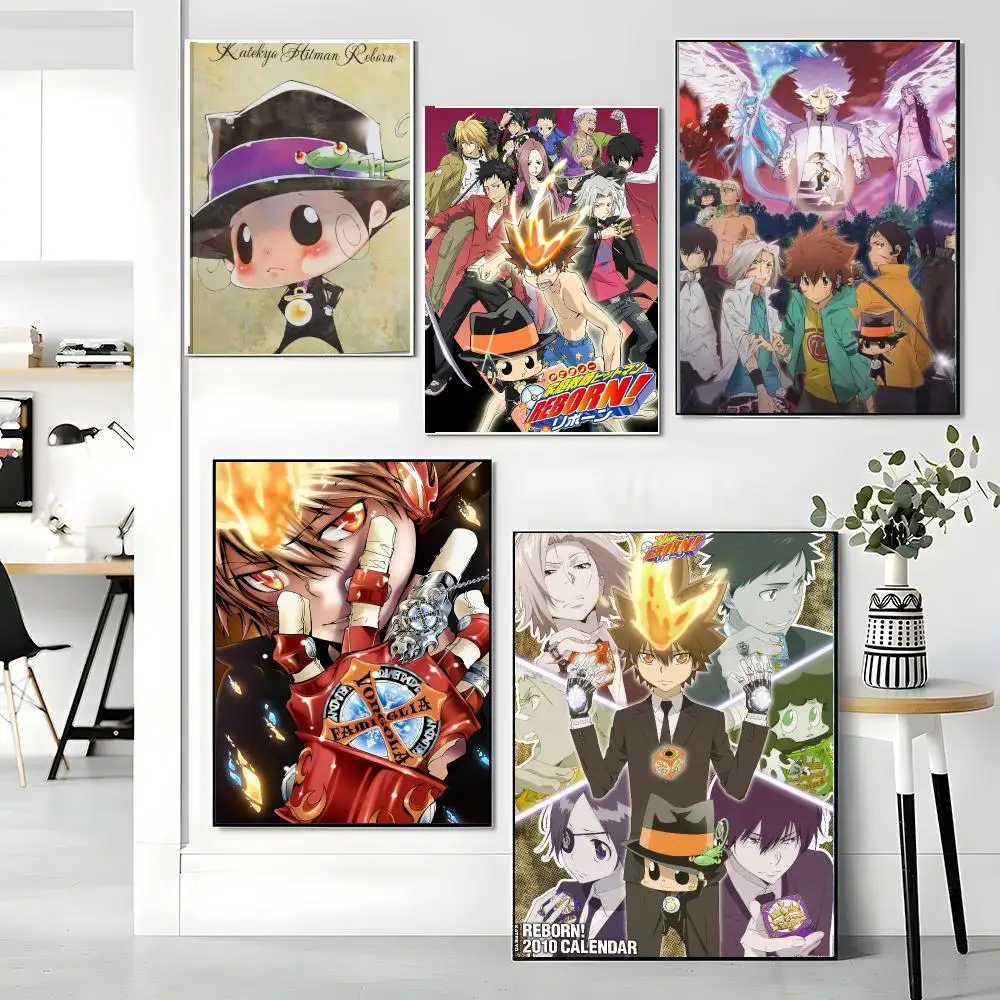 anime K-Katekyo Hitman Reborn-N Painting Calligraphy Boho Botanical Decor for Living Room Elegant Home Style