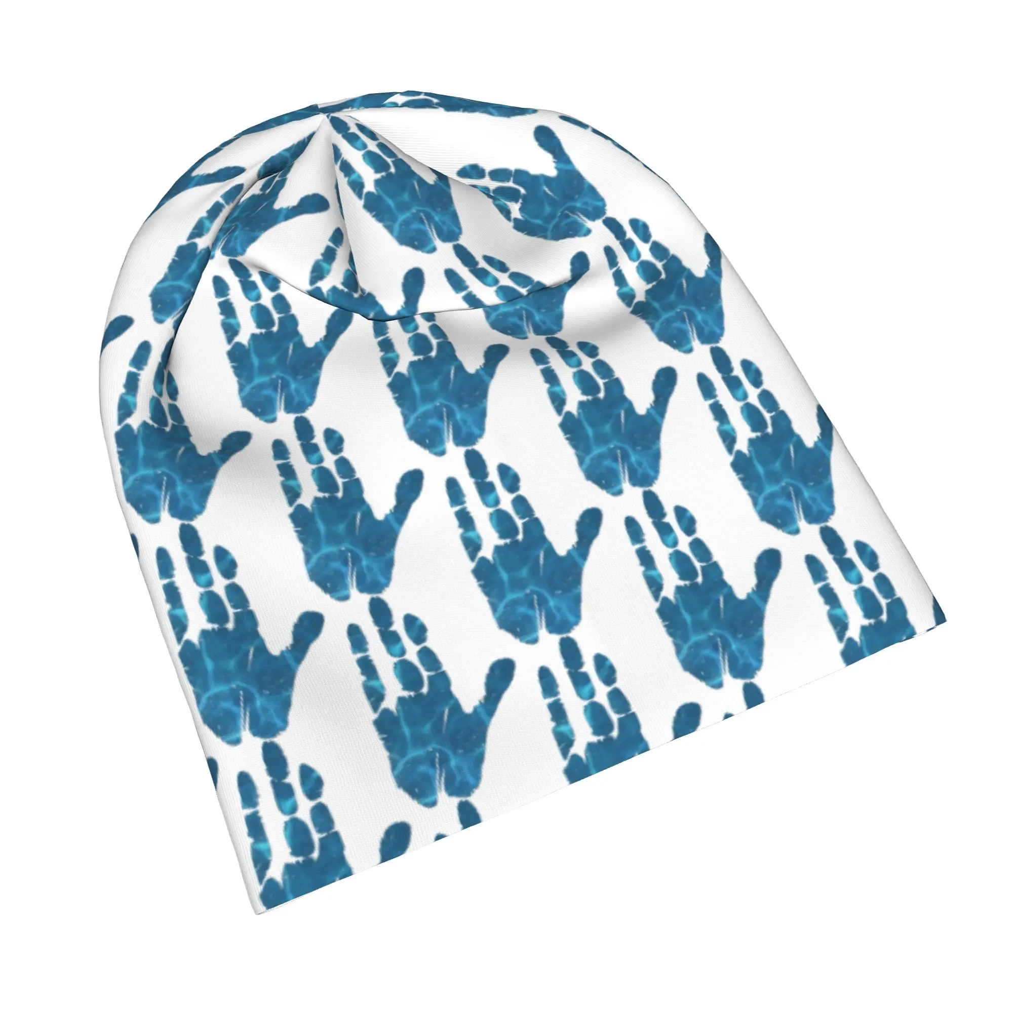 Blue Alien Handprint Avatars Caps  Hip Hop Men Women Outdoor Skullies Beanies Hats Summer Warm Head Wrap Bonnet Knitting Hats