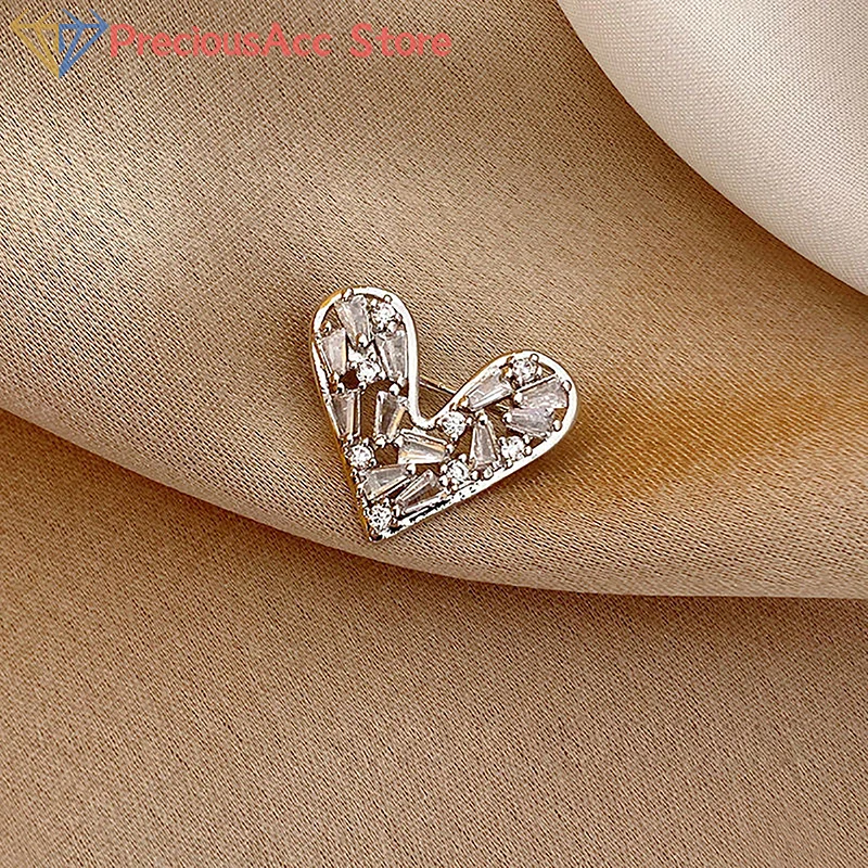 Rhinestone Love Heart Brooch Women Party Garment Pin Fashion Jewelry Accessory Gift