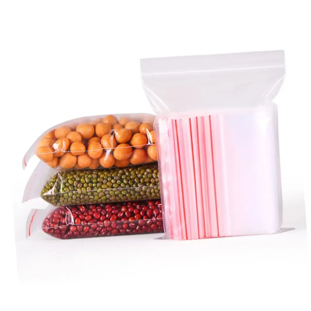 200 قطعة حقيبة بسحاب منظم تخزين بسحاب حقيبة بولي أكياس صناعية بقفل قابل للإغلاق