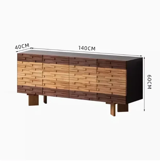 N Nordic all-solid wood TV cabinet North American black walnut living room storage bedside cabinet dining side cabinet