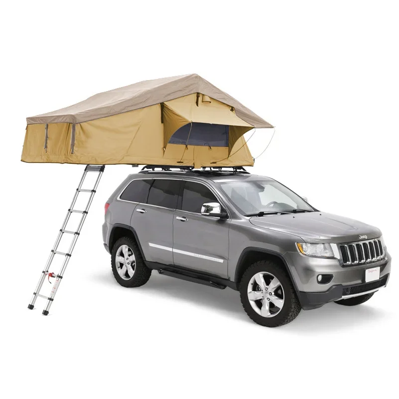 22024 Hot Sale Soft Shell 4x4 Roof Tent Car Aluminum Roof Top Tents Big Space Outdoor Off-road Camping Canvas Car Rooftop Tent