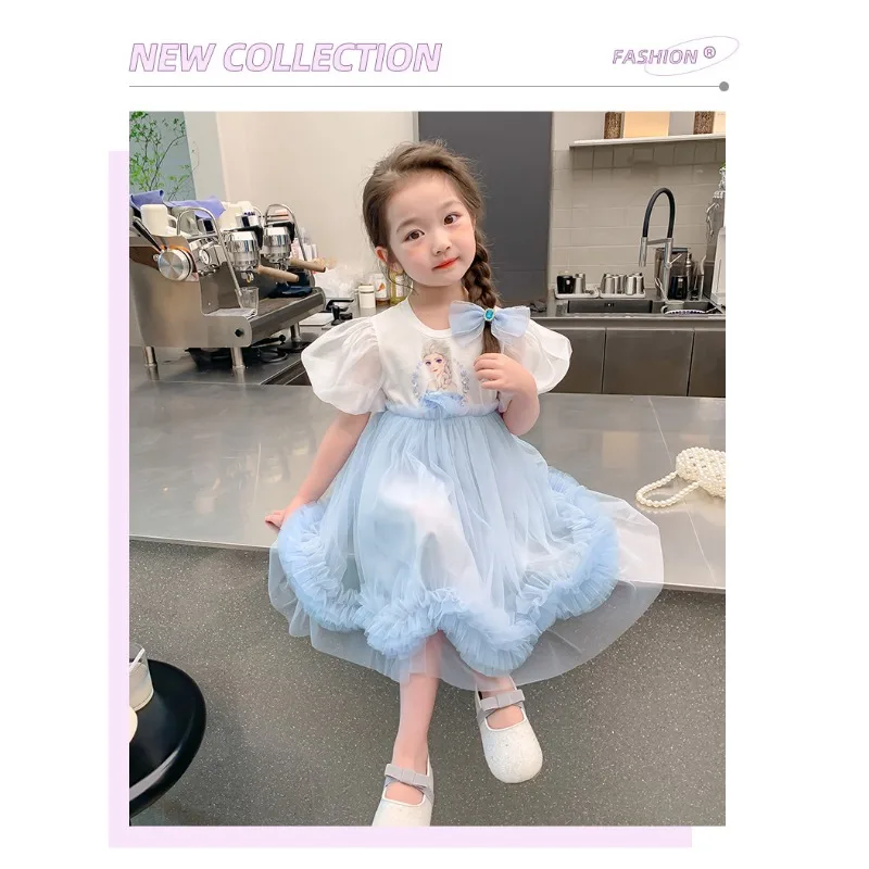 Disney Girls Dress Summer Baby Clothes Kids Dresses Princess Party Costume For Children Outfits Clothing Frozen Elsa 2-8Y