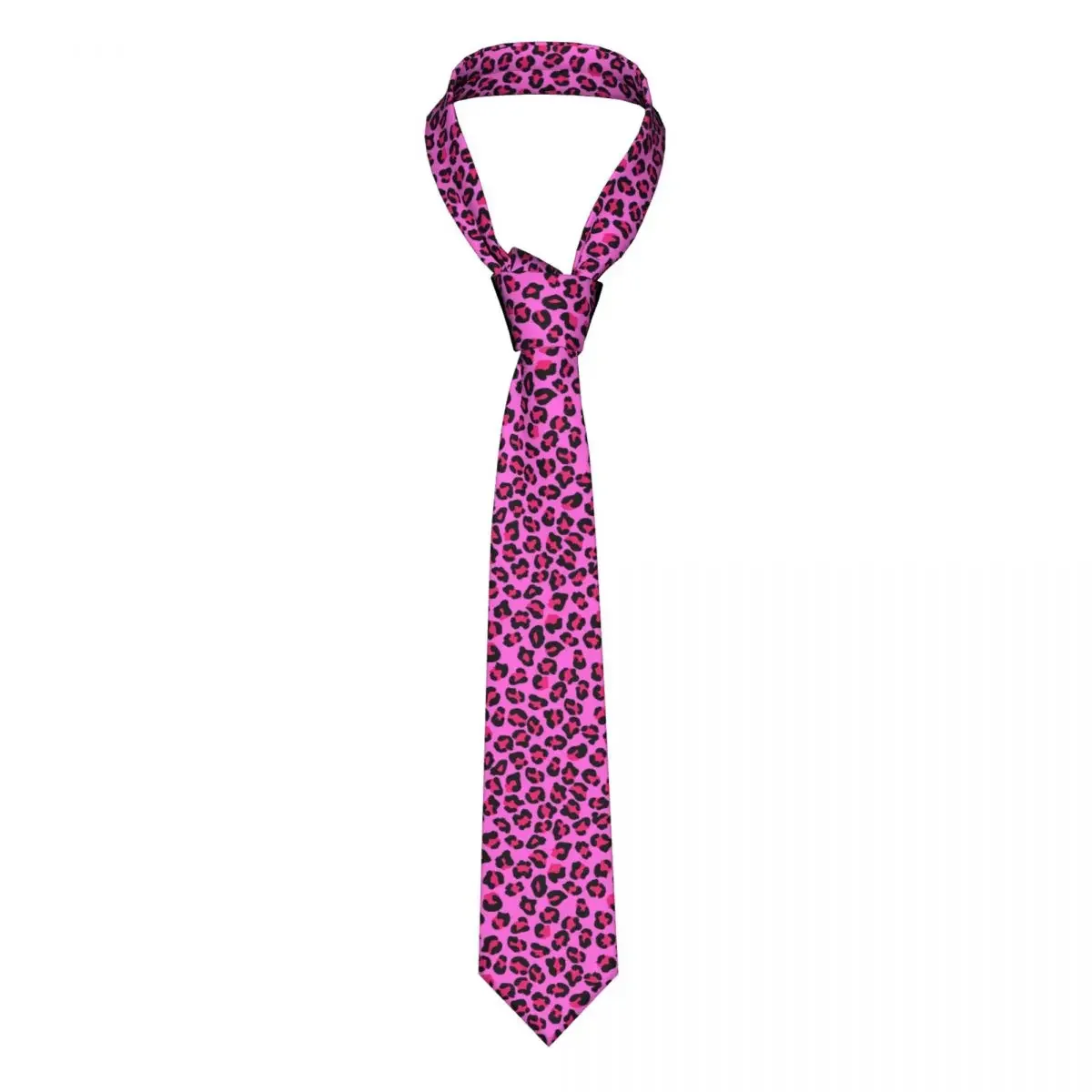 

Custom Leopard Cheetah Seamless Pattern Tie Men Classic Silk Animal Skin Print Spots Neckties for Office