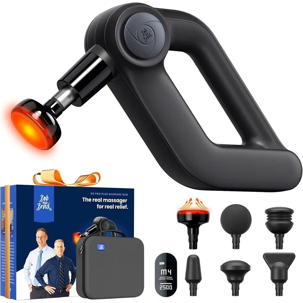 

Массажный пистолет D5 Pro Plus с подогревом, -HSA Eligible, ударный массажный пистолет для глубоких тканей амплитуды диаметром 1 м с максимальной мощностью или Muscle Thera