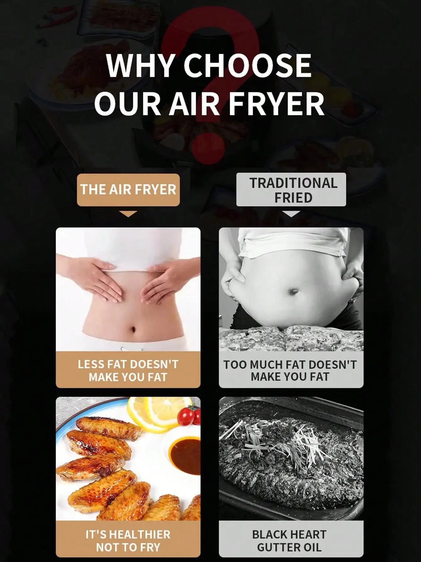 5L Touch Screen Air Fryer 1500W Oil-Free Healthy Cooker Smart Timing Temperature Control Oven
