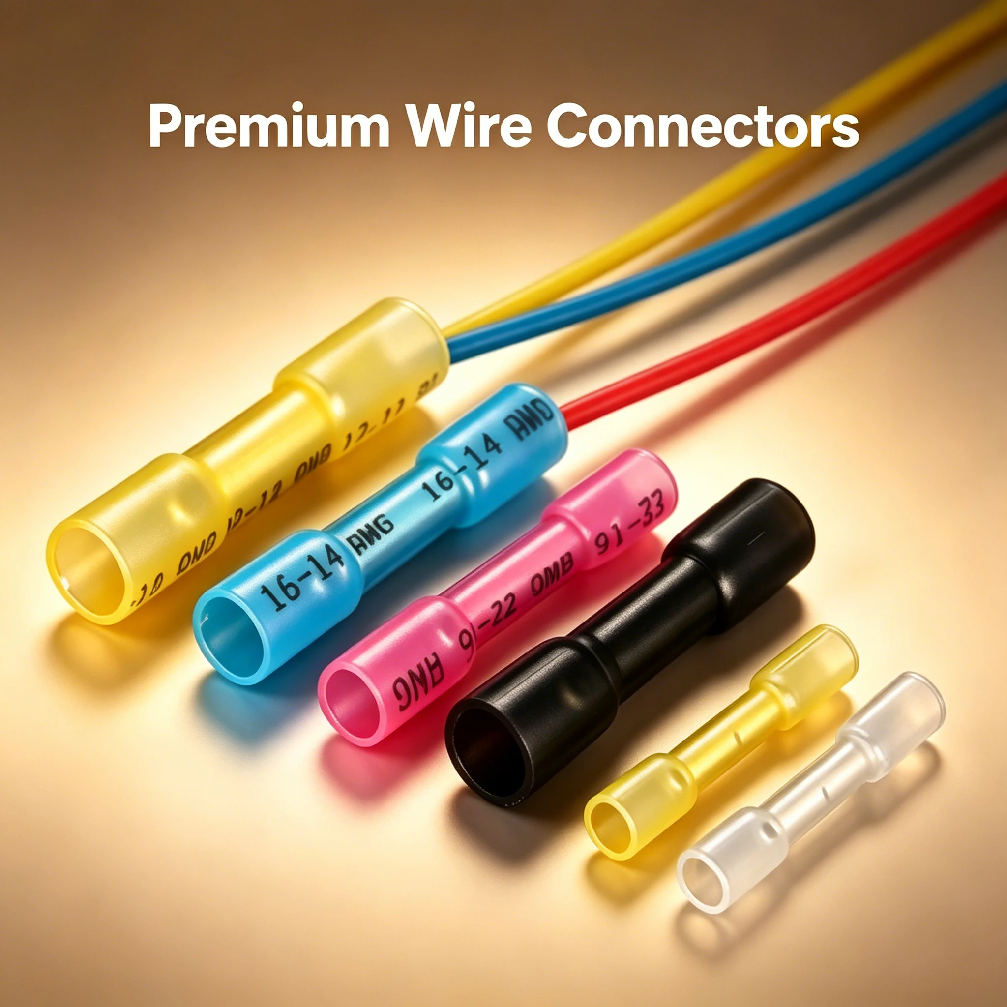 

100-500Pcs Heat Shrink Butt Connectors Waterproof Wire Splice Terminals 6 Sizes 5 Colors for Car Boat Marine