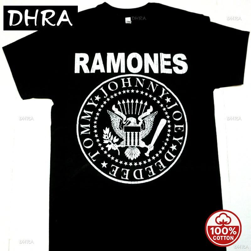 RAMONES, camiseta informal suave con gráfico, camiseta desgastada Punk Rock, camiseta negra 100% de algodón para hombre, camisetas Vintage, ropa Unisex