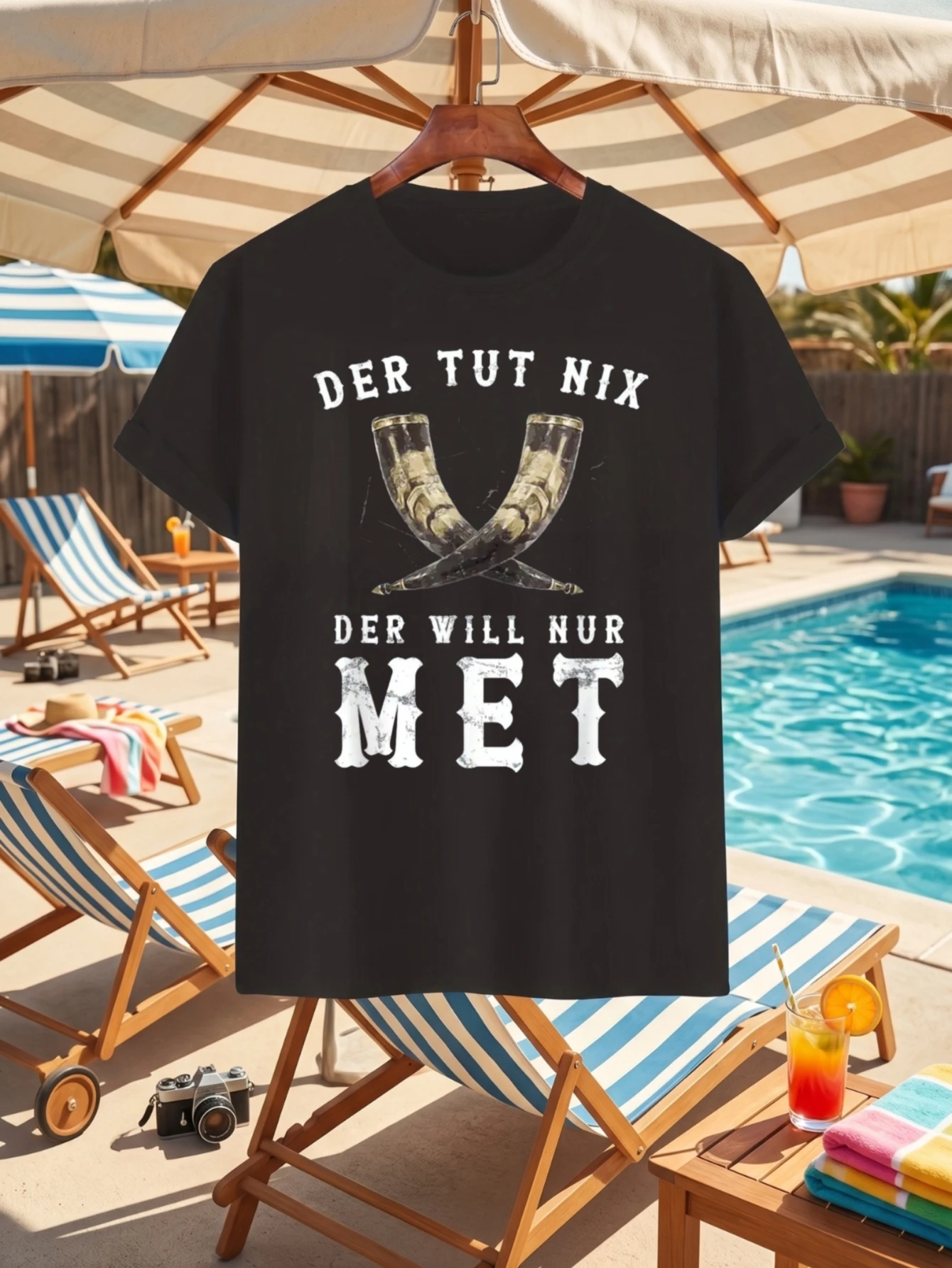 1 Stück 100 % Baumwolle Der Tut Nix Der Will Nur Mit T-Shirt mit O-Ausschnitt und kurzen Ärmeln