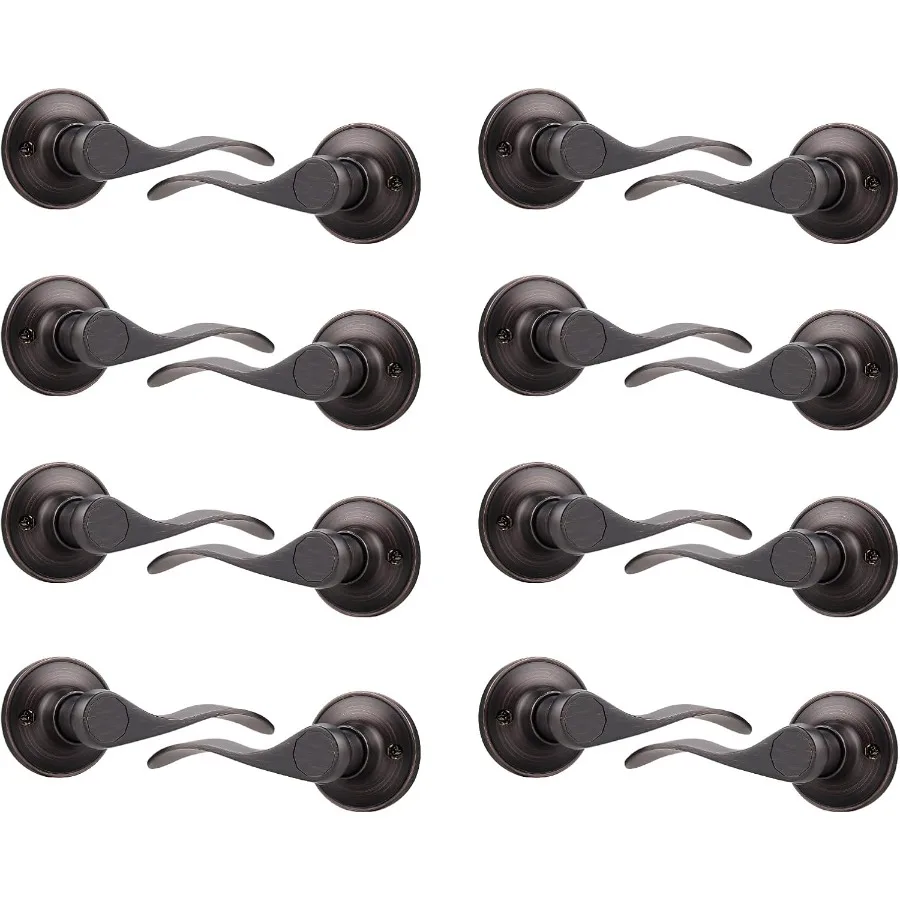 

16-упаковка дверного рычага-манекен Дверная ручка для левой и правой руки волновой стиль Французская дверная ручка с масляной бронзовой отделкой S