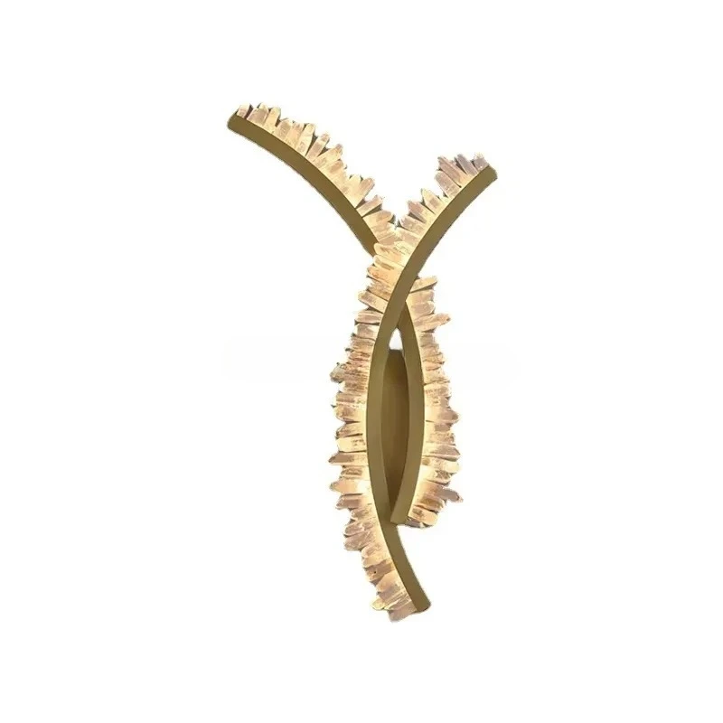 Wholesale Duplex Light Crystal Wall Lamp Living Room TV Background Corridor Bedroom Decorate Rock Crystal Wall Sconce