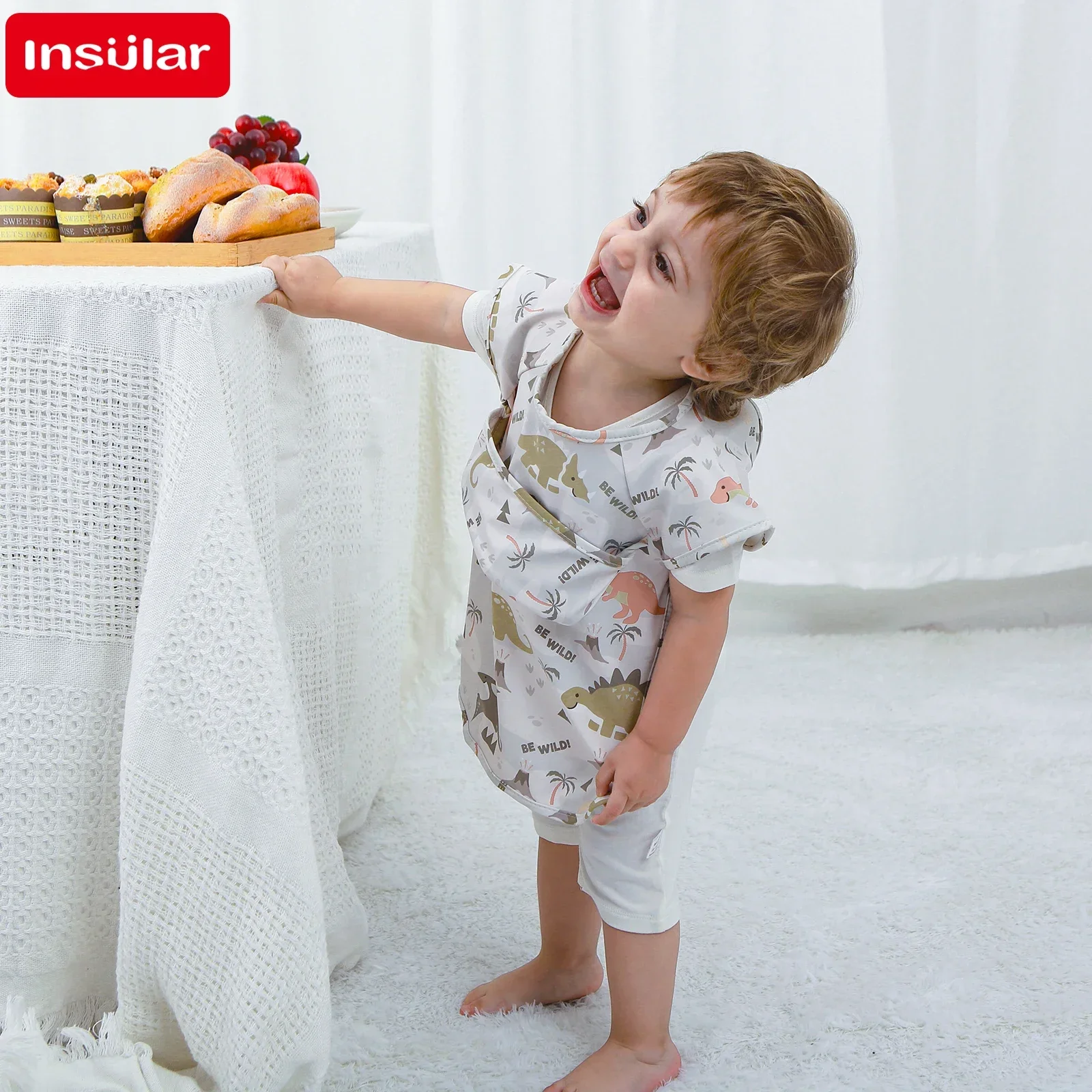 Denmark Soft Waterproof Baby Food Pocket, Dirt-Proof Feeding Bibs: Sleeveless PU Reverse Dressing Baby Eating Cloth Cover