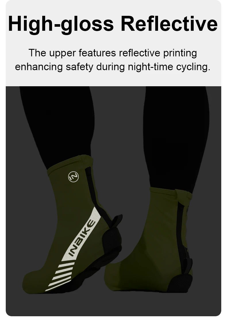 INBIKE Professionelle Fahrrad-Überschuhe für den Winter, wasserdicht, winddicht, mit Fleece-Futter für Rennrad-Mountainbike-Ausrüstung – Detail 7