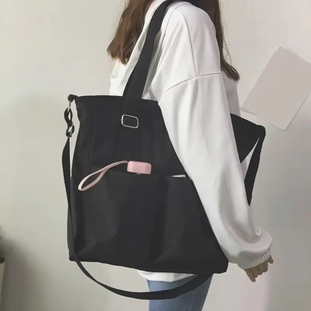 

Japanese Waterproof Canvas Bag Korean Bucket One-Shoulder School Bag Casual Large-Capacity Canvas Basket Female