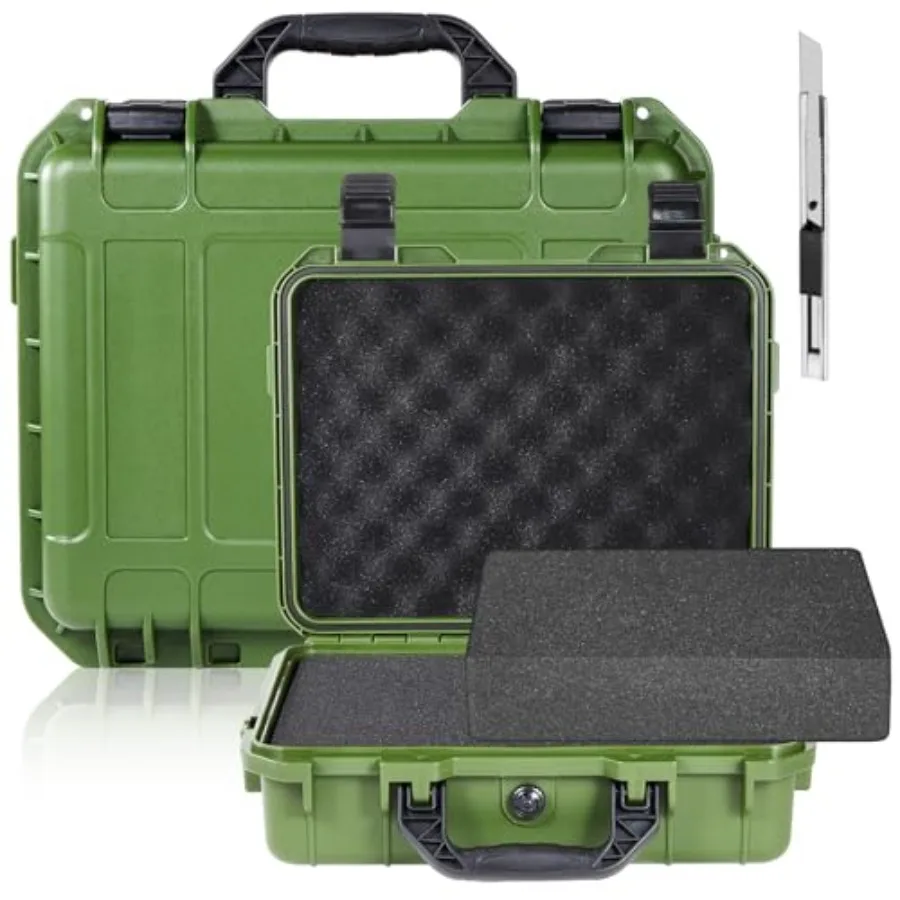 

1 Pcs Waterproof Hard Case with DIY Customizable Foam Insert Portable Protective Case with Knife for Camera Drones Equipments T