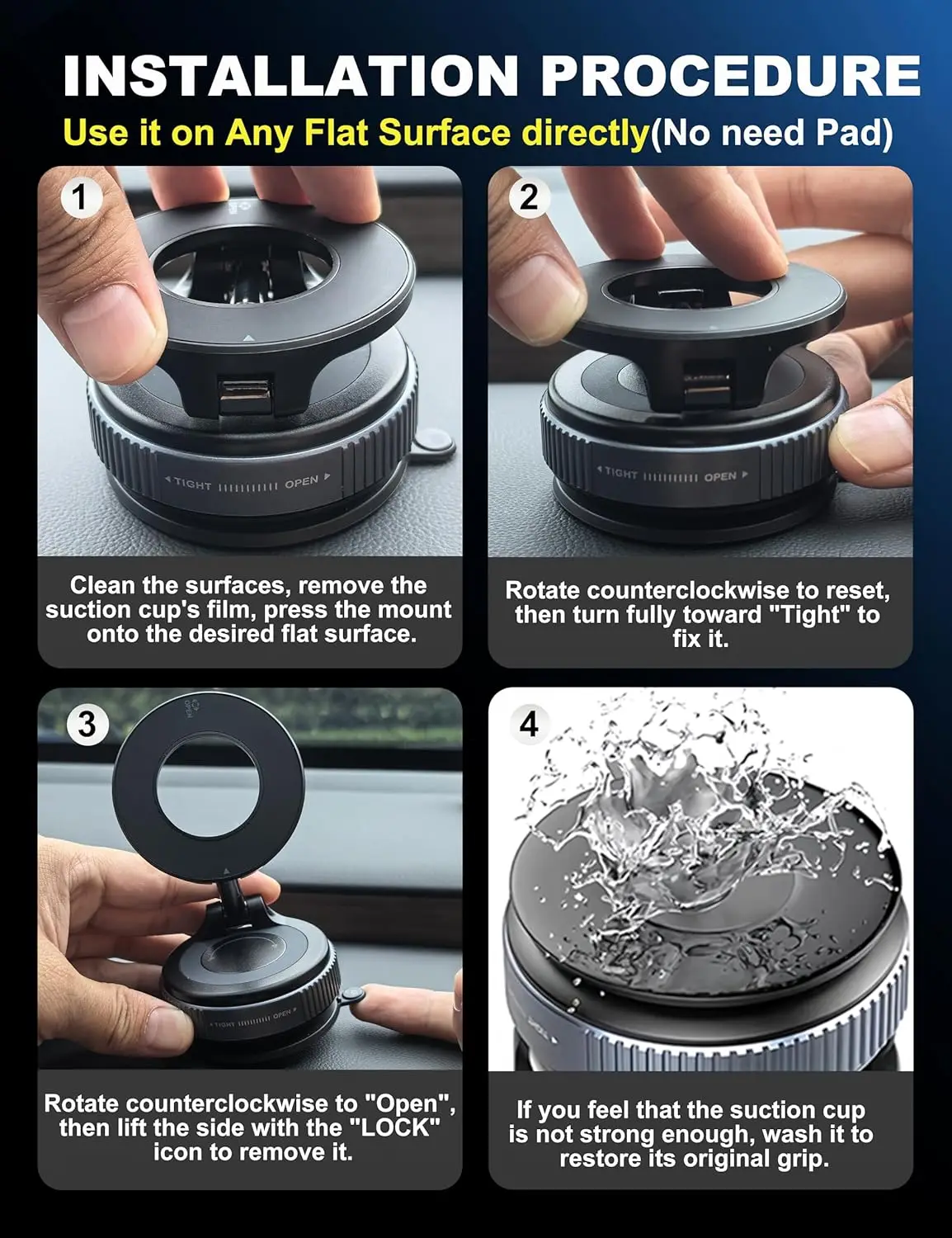 Vakuum-Magnetischer Universalhalter Magsafe Saugnapf-Telefonhalter 360° ° Verstellbarer Magnetischer Handyhalter Faltbar in Taschengröße – Detail 9