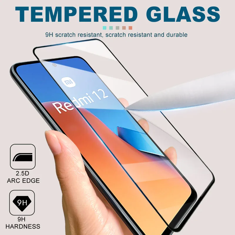 4Pcs Transparent Tempered Glass For Xiaomi Redmi Note 12 13 Pro Plus 4G 5G Screen Protector for Redmi 12C 13C 12T 12S glass Film