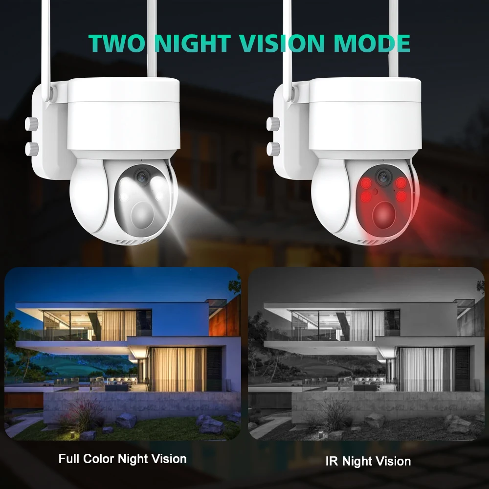 Outdoor Solar Panel Wifi IP Camera 2MP PTZ With Rechargeable Battery PIR Motion Detection Audio 100% Wireless Security Camera