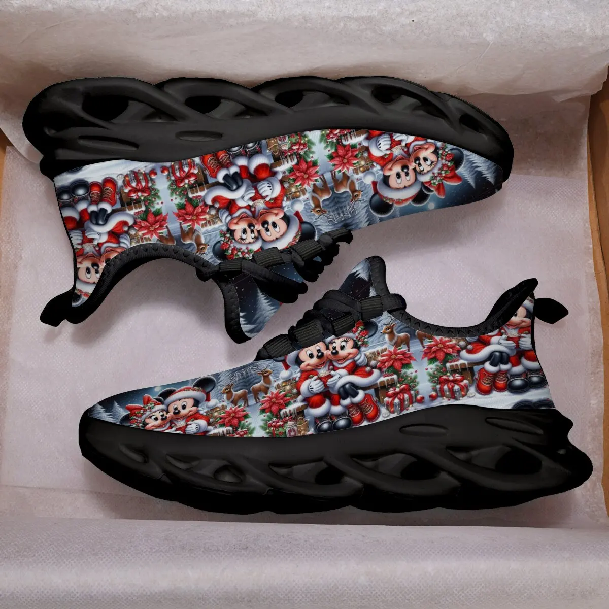 أحذية ديزني للأطفال ميكي وميني هدايا عيد الميلاد الرنة البونسيتة أحذية رياضية كاجوال للأطفال الصغار أحذية رياضية للأطفال #3