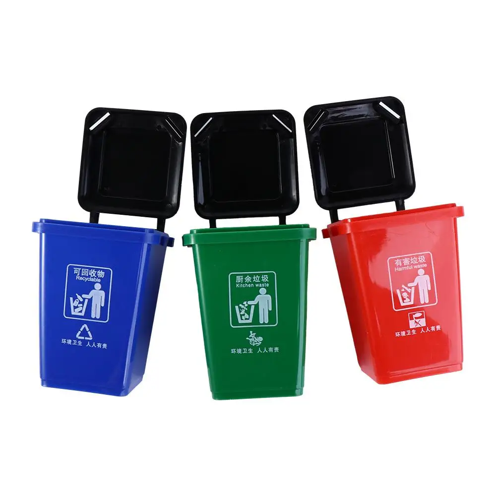 Desktop Organizer Home Storage Can Mini Garbage Sorting Decor Toys Pen Organizer Mini Waste Bin Mini Trash Can Trash Can Model