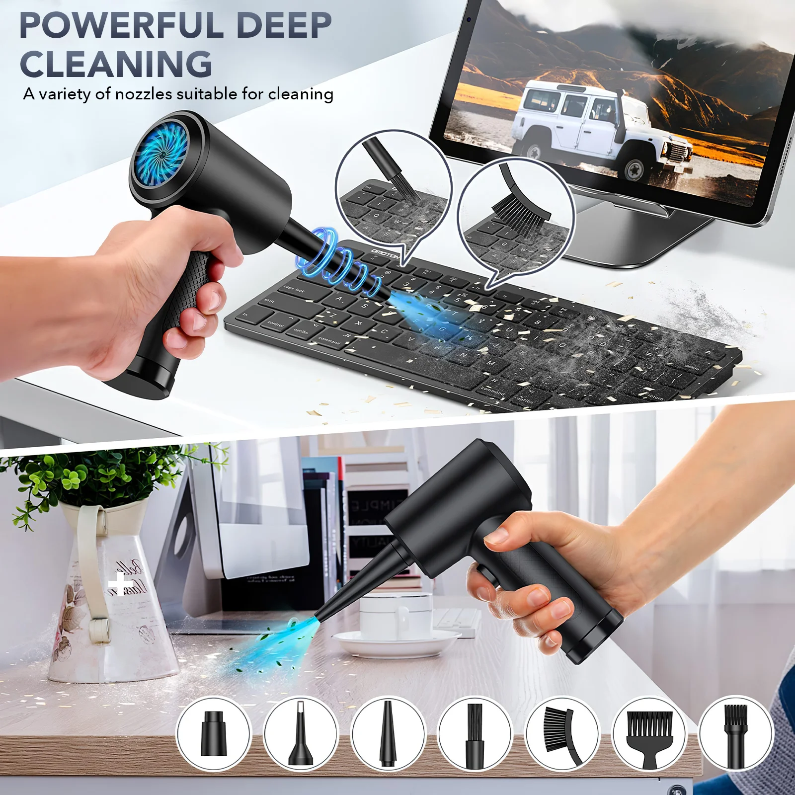 Air Purifier Computer Dust Blower Compressed Keyboard Cleaner Vacuum Duster