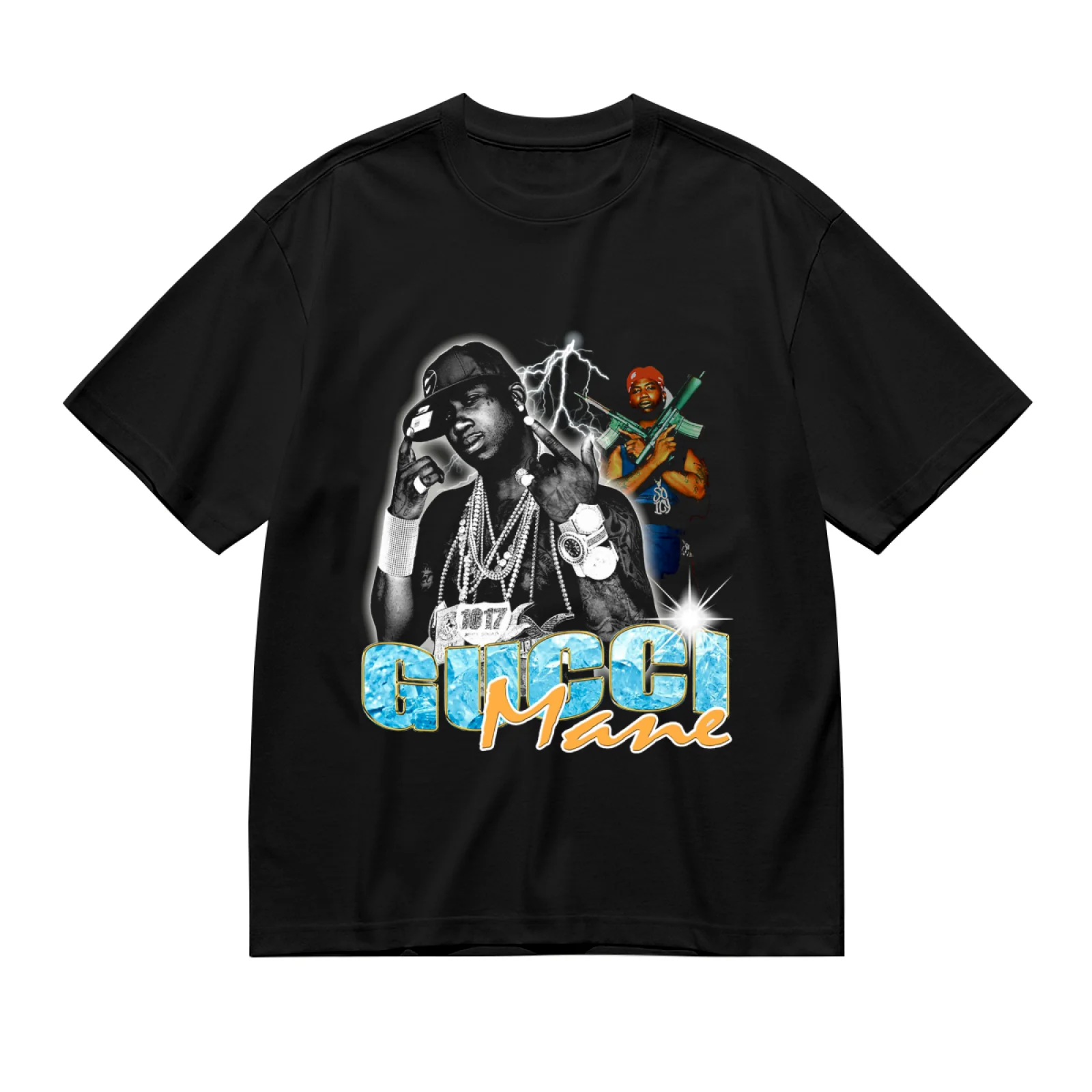 Gucci Mane J. Cole Houston Graphic T-Shirt Unisex Vintage Bootleg Hip Hop Streetwear Oversized Cotton Short Sleeve Tee